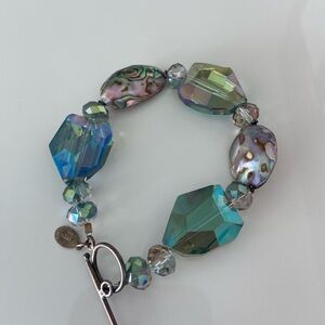 Donna Dressler Abalone Bracelet Sterling Silver 925 w/ Stones
